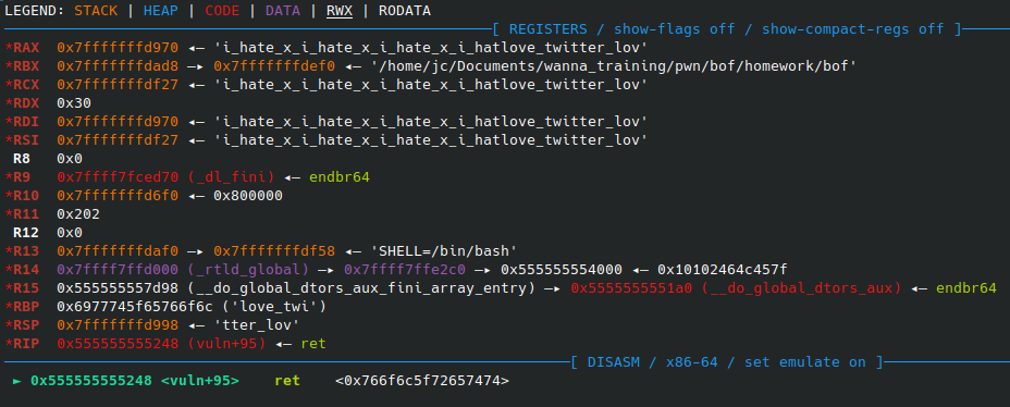 GDB output 2