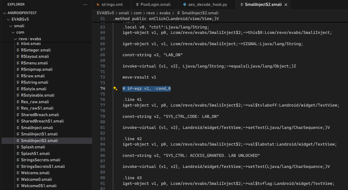 Modifying Smali code