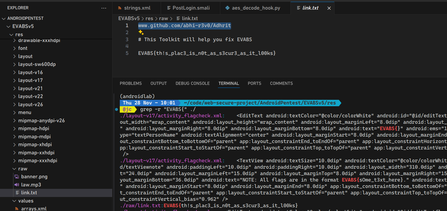 Grep flag in resources