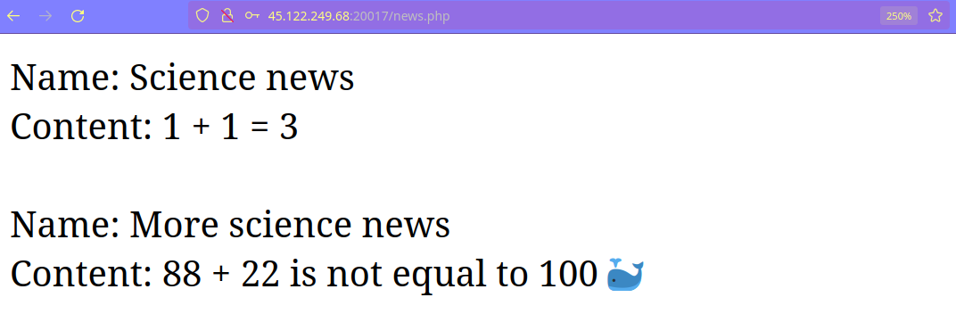 Success login to news.php