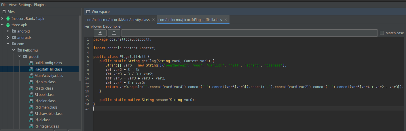 Pseudo-code for three.apk