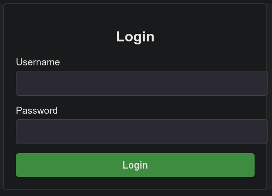 Login page