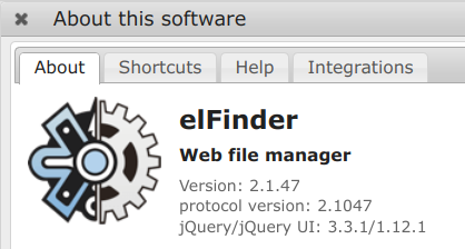 elFinder version