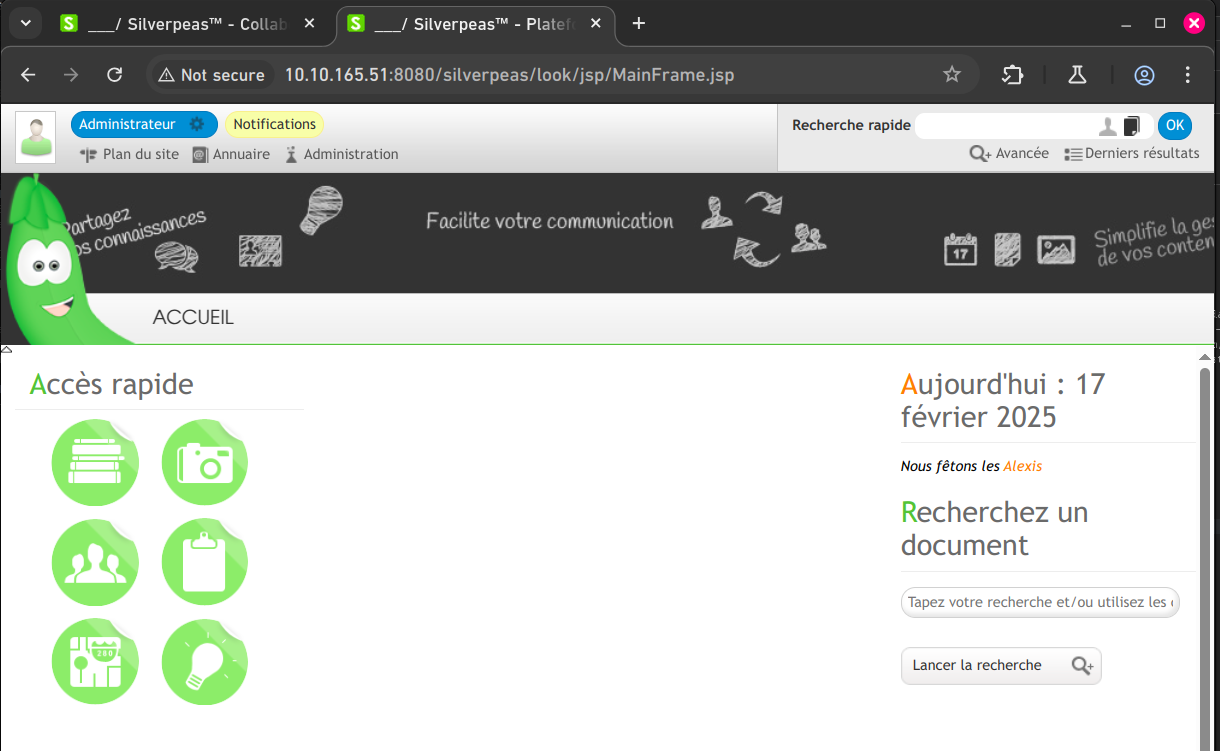 Admin page