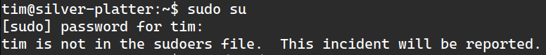 tim no sudo
