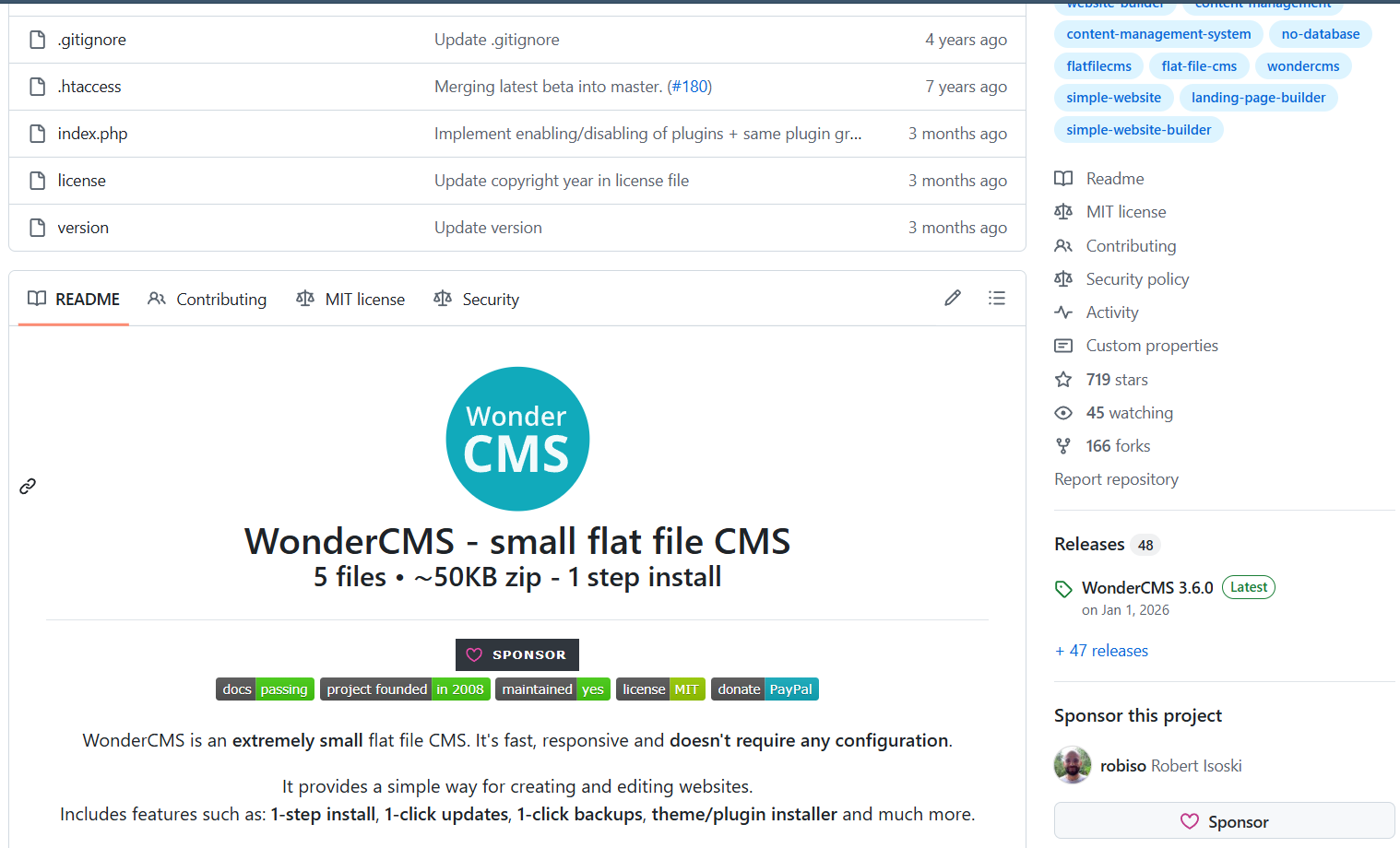 Trang chủ của WonderCMS